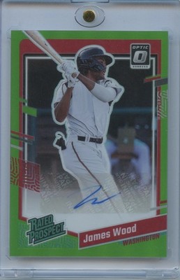 James Wood 2023 Optic Rated Rookie Green Auto Autograph RC 
