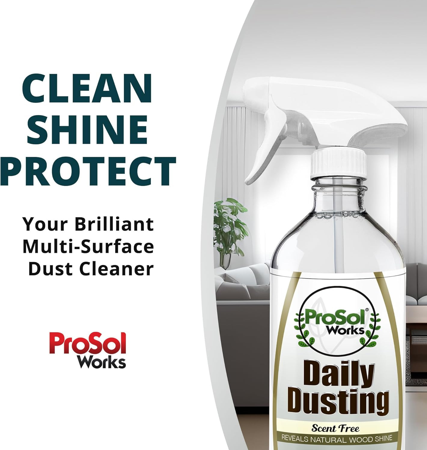 Daily Dusting Spray Surface Cleaner 16 Oz - Wood Cleaner Cleaning Spray for Tabl