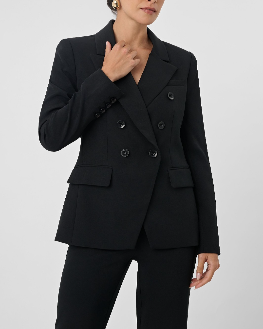 NWT $595 Toccin Kyle Tailored Double-Breasted Blazer Black 14