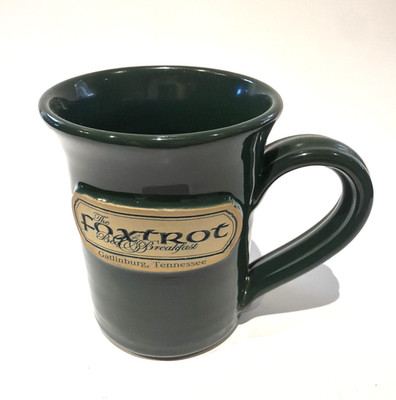 Deneen Pottery Coffee Mug The Foxtrot Bed & Breakfast Gatlinburg Tennessee Green