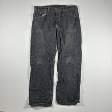 Vintage Levi s 501 Button Fly Straight Leg Denim Jeans 36 x 30 34x27 Black