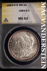 1883-O Morgan Dollar-ANACS MS 62 Brilliant Uncirculated #SLM642