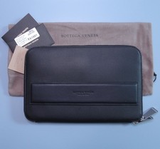 Nuova pochette portafoglio BOTTEGA VENETA XXL doppia zip in pelle - nera - £870