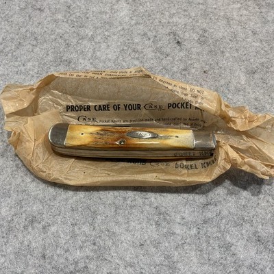 1978 Case XX USA 5254 Stag Red Letter Trapper Pocket Knife Mint