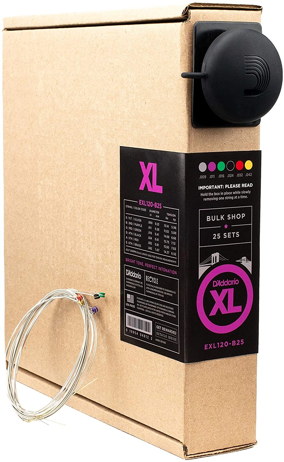 D'Addario EXL120 XL Electric Guitar String 9-42 Bulk Shop 25 Sets EXL120-B25