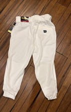 NWT-Wilson Youth Boys Baseball Pants Elastic Waist White Large-See Measurements 