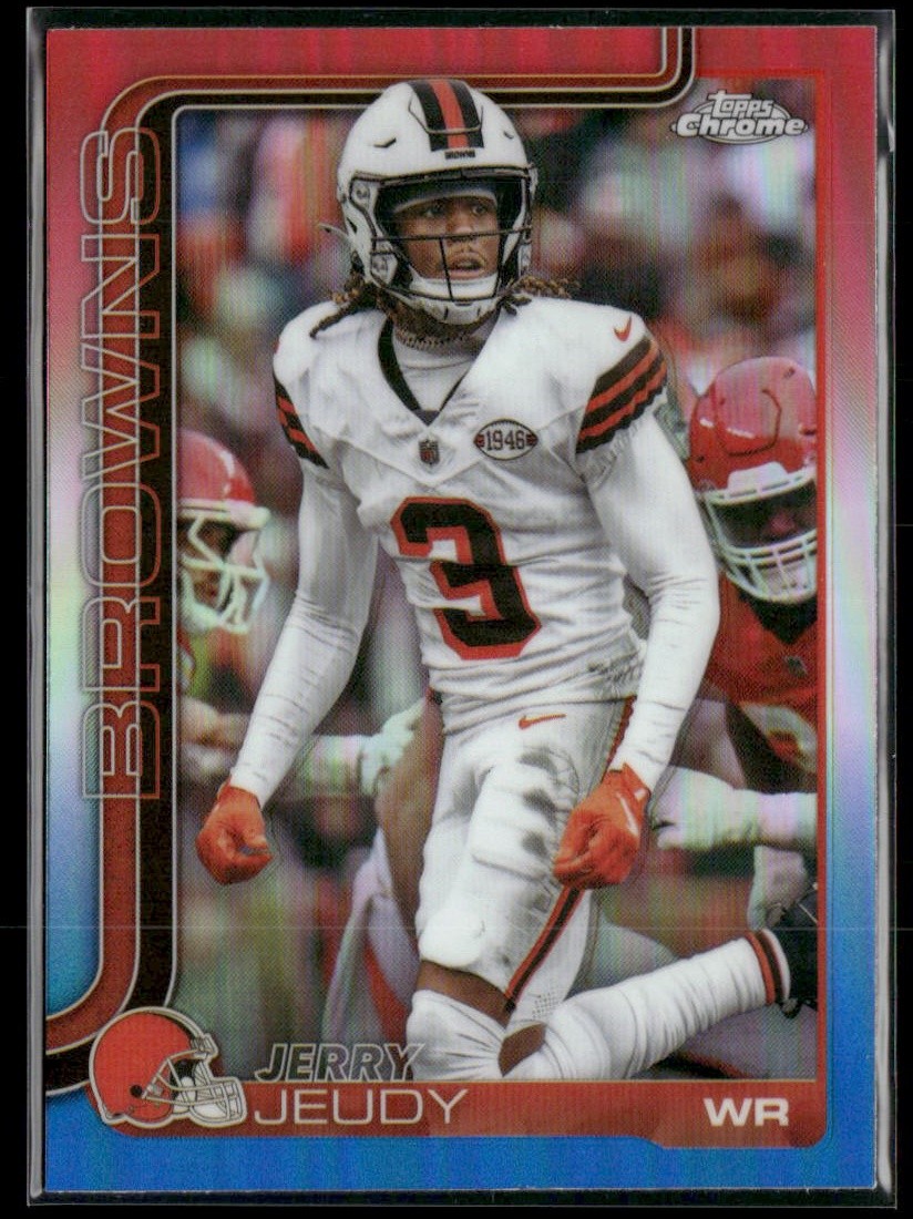 2025 Topps Chrome #68 Jerry Jeudy Red White and Blue Refractor