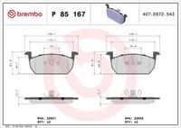 Brembo Bremsbelagsatz, Scheibenbremse P 85 167 FüR Seat VW Audi