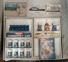 Vtg 1960s SkilCraft World Of Science Chemistry Lab Set Incomplete w Metal Case