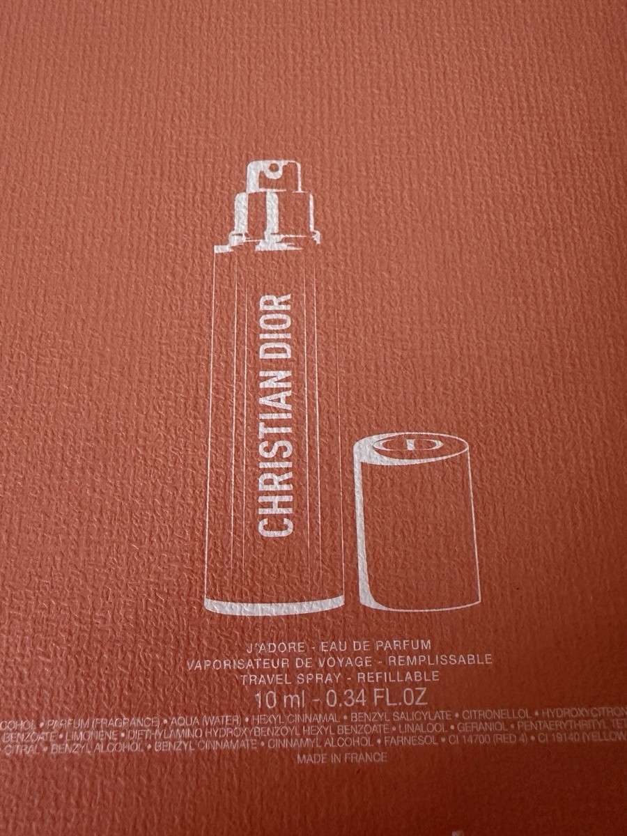 Dior J'adore Eau de Parfum 100ml 3.4oz + 10ml 0.34oz Travel Spray