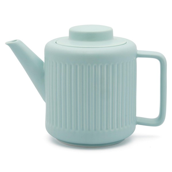 Teekanne 1.2 Liter Blau Porzellan Kanne Mit Filter Sieb-Einsatz Porzellankanne-image