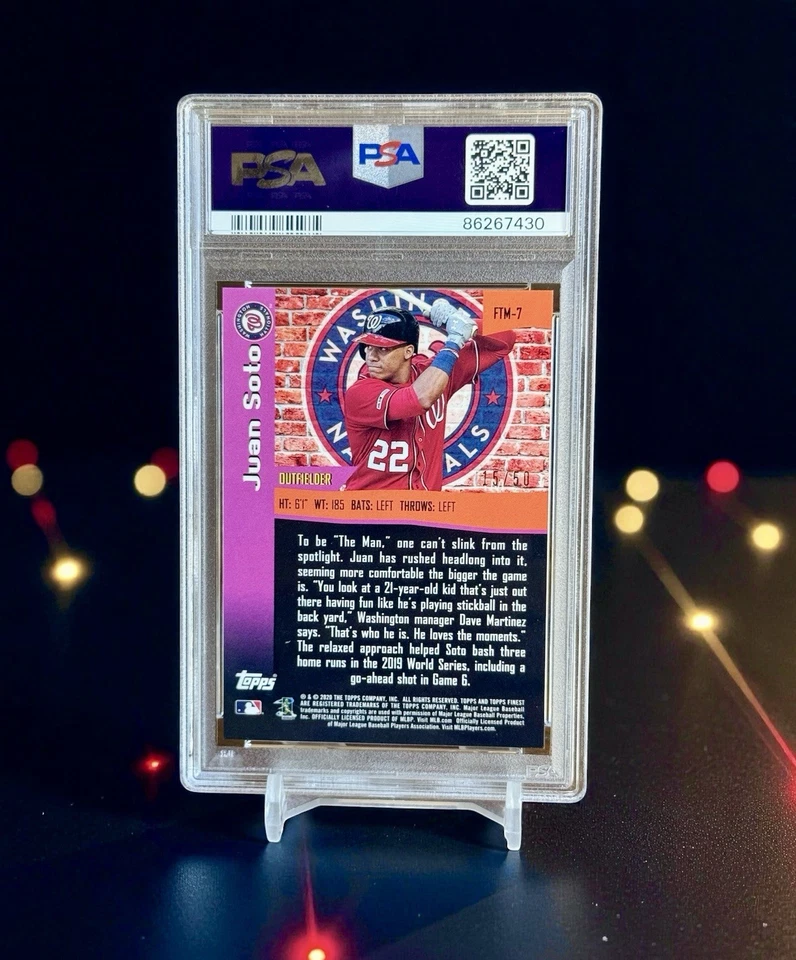 1998 The Man Juan Soto Gold Refractor 15/50 PSA 10 2020 Topps Finest Throwback - Image 2 of 2