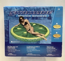 Swimline 9054 Fruit Slice Island Lounger Inflatable Pool Float Lime Green 60in
