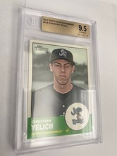 CHRISTIAN YELICH 2012 TOPPS HERITAGE ROOKIE CARD BGS 9.5. rookie card picture