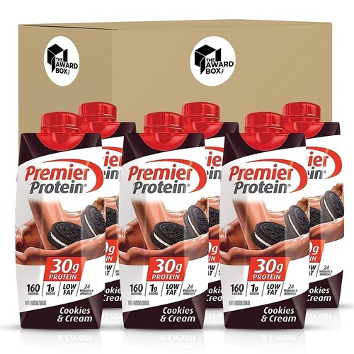 Premier Protein Shakes 6 Bottles Cookies and Cream The Award Box 11 Fl ...