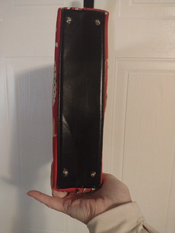 Cartera de Colección Años 60 Pin-up Fiesta Niña Perros Dálmatas Piedras de Anillo Bolso de Mano Cartera de Tela Foto 4 de 4