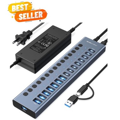 USB 3.2 Hub with 16 Ports and Independent Switches for Ultimate Device Control