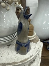 Rowe Pottery Works Pie Bird Vent with Stand Cobalt Salt Glazed 1992