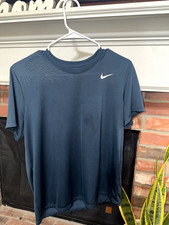 Nike Dri-FIT The Nike Tee Womens M Blue Solid Logo Crewneck T-Shirt