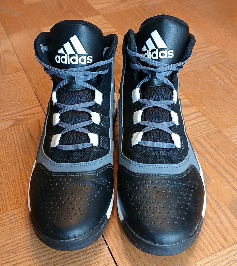Adidas High Top Sneakers Black & White & Gray FSD 051001 Men's Size 9.5 EUC