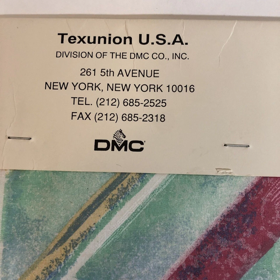 Vintage TexUnion Fabric Samples, Striped Key West Pattern Cotton with Teflon 26" - Image 3 of 4