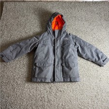 North Face Boys Parka Hyvent 550 Grey Orange Size 5/5