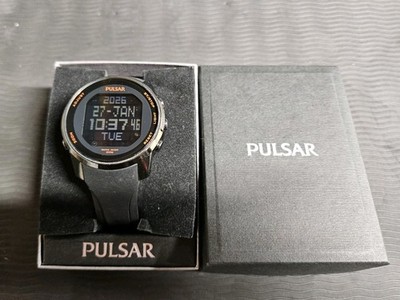 Pulsar by Seiko W861-X006 Digital Watch. Multi-Function. Black AND Orange Bands