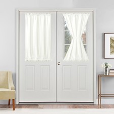 Hiasan French Door Curtains Privacy, Rod Pocket Semi Sheer Front Curtain for ...