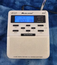 Midland WR-100 Public Alert NOAA Weather Radio Digital Clock with Power Adapter