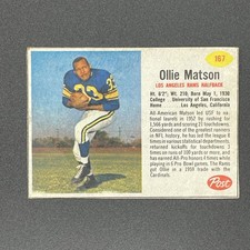 1962 Post Cereal Ollie Matson #167 Los Angeles Rams