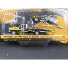 1969 F-350 Ford Ramp Truck and Shelby Cobra Terlingua Racing Greenlight 1:64 A9