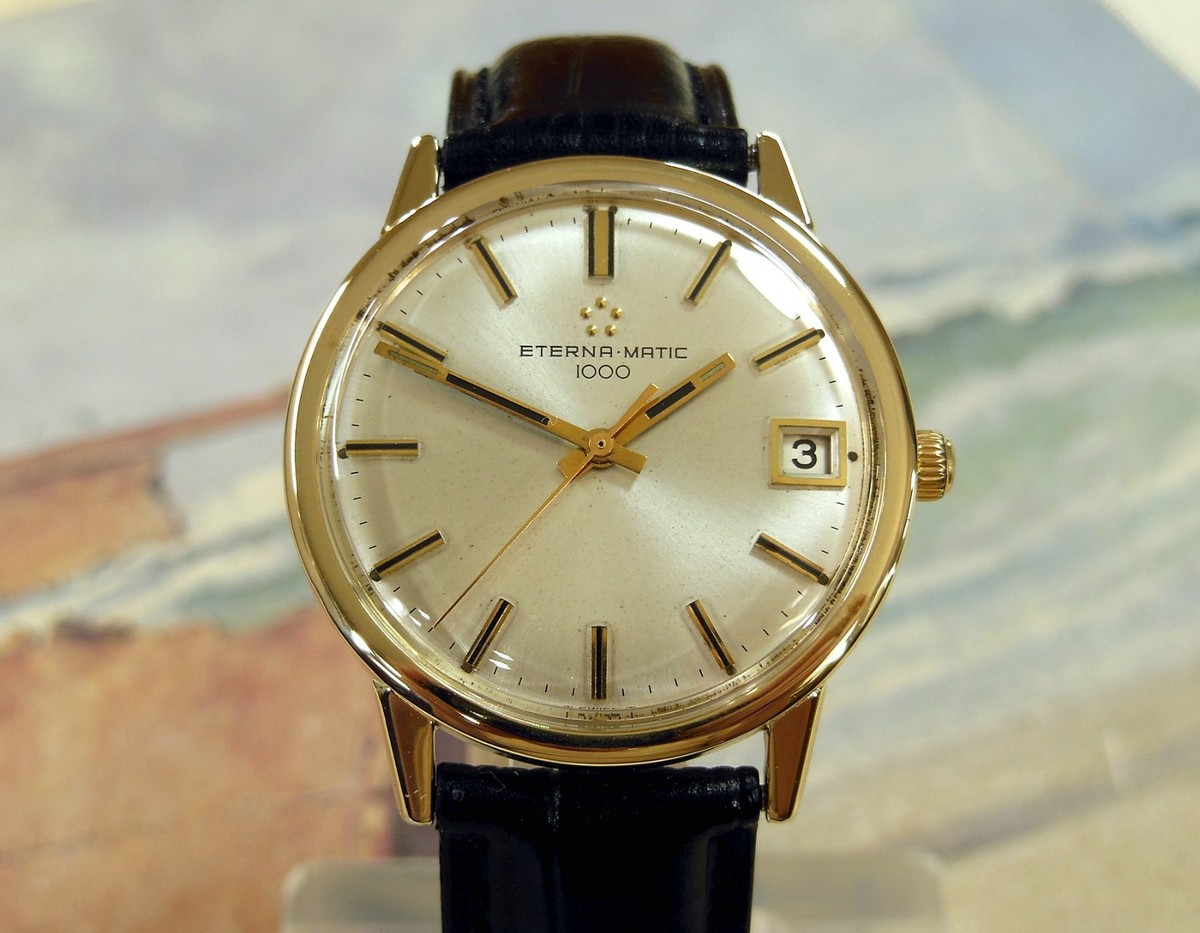 1960's Vintage ETERNA.MATIC 1000, Automatic, date, Serviced with Warranty View 2
