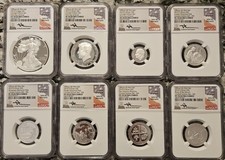 2019 S Silver Eagle Limited Edition Set Fdi Ngc Mercanti Signed - Flag Label