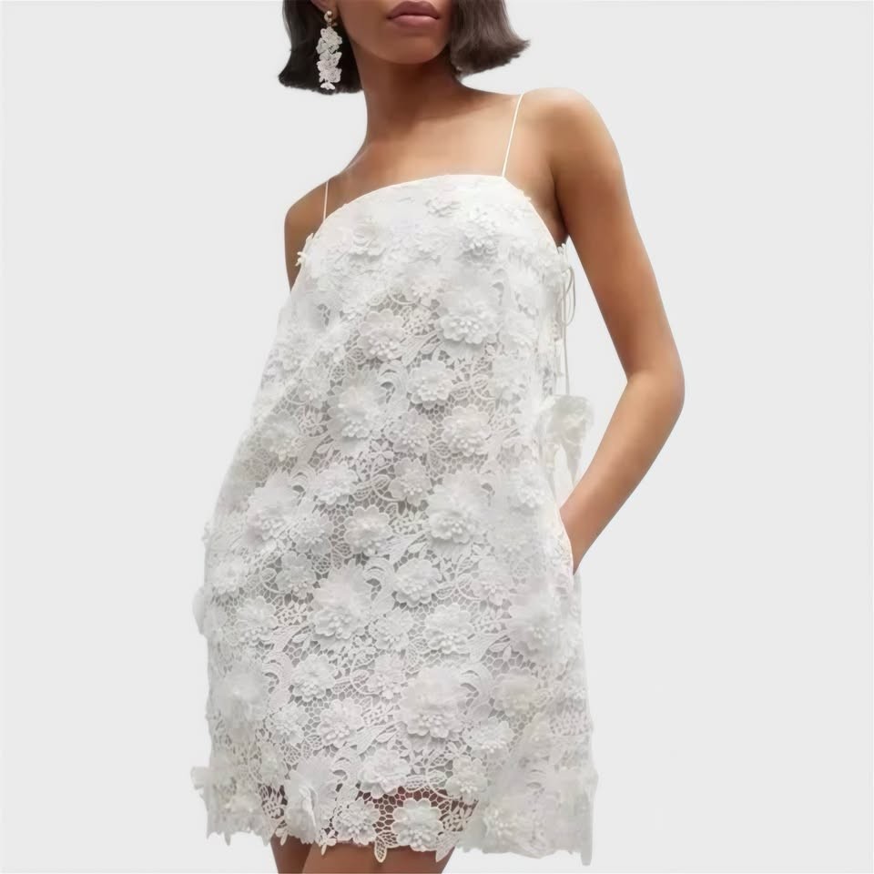 Zimmermann Raie Lace Mini Dress 0 / AU 8 / US 4 White Bridal Wedding Cocktail image 3