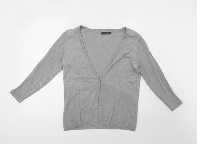 Graue Strickjacke Pullover Damen UK Größe L Cortefiel