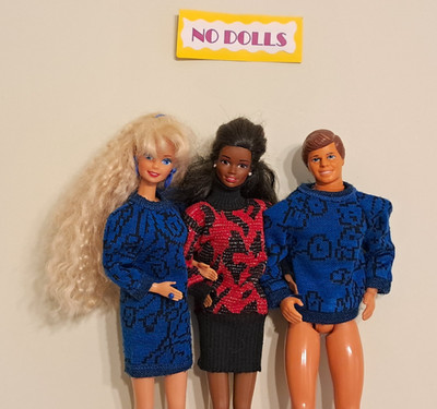 1987 Lot Barbie und Ken Sweater Soft Fashions Mattel - OHNE PUPPEN
