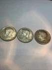 Lot Of 3 1964-D Kennedy Half Dollars Circulated 40% SILVER