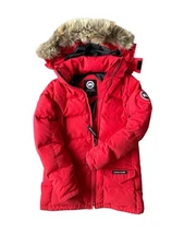 Canada Goose Solaris Parka Women extra small S Fur Trim Red 3034L Authentic