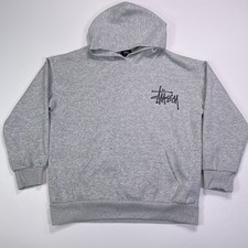 VTG Stussy Hoodie Men s Medium Grey Graphic P...