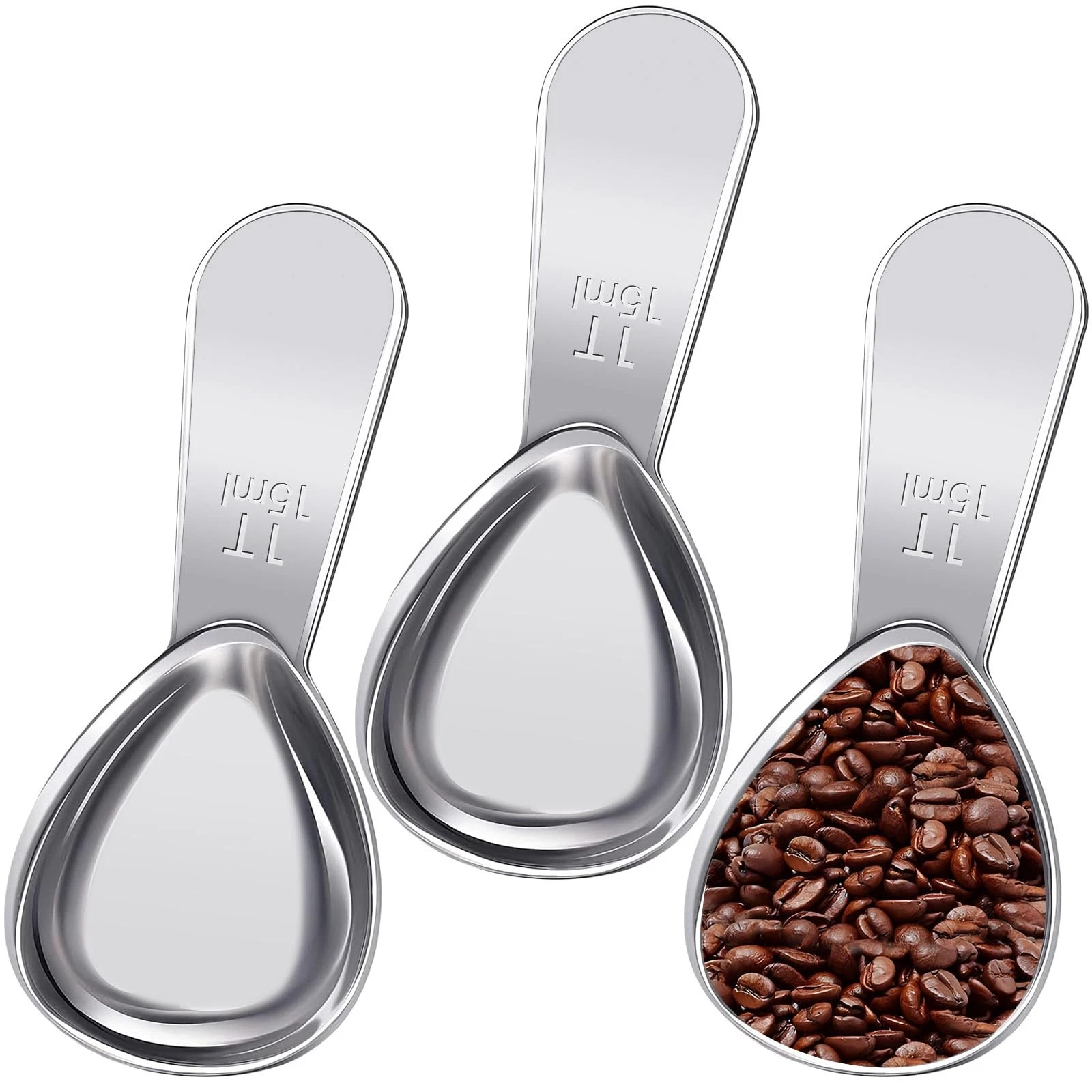 3 Pcs Coffee Scoop 1 Tbsp Stainless Steel Measuring Spoon Tablespoon Short Handl