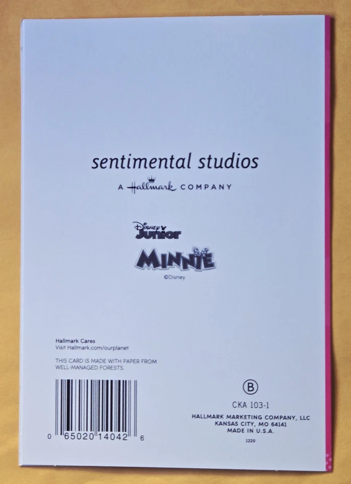 Cartão comemorativo feliz aniversário neta Minnie Mouse (+ envelope 5x7") - Imagem 3 de 4