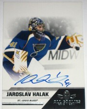 JAROSLAV HALAK SIGNED 10-11 PANINI ALL GOALIES ST. LOUIS BLUES CARD AUTOGRAPH!!