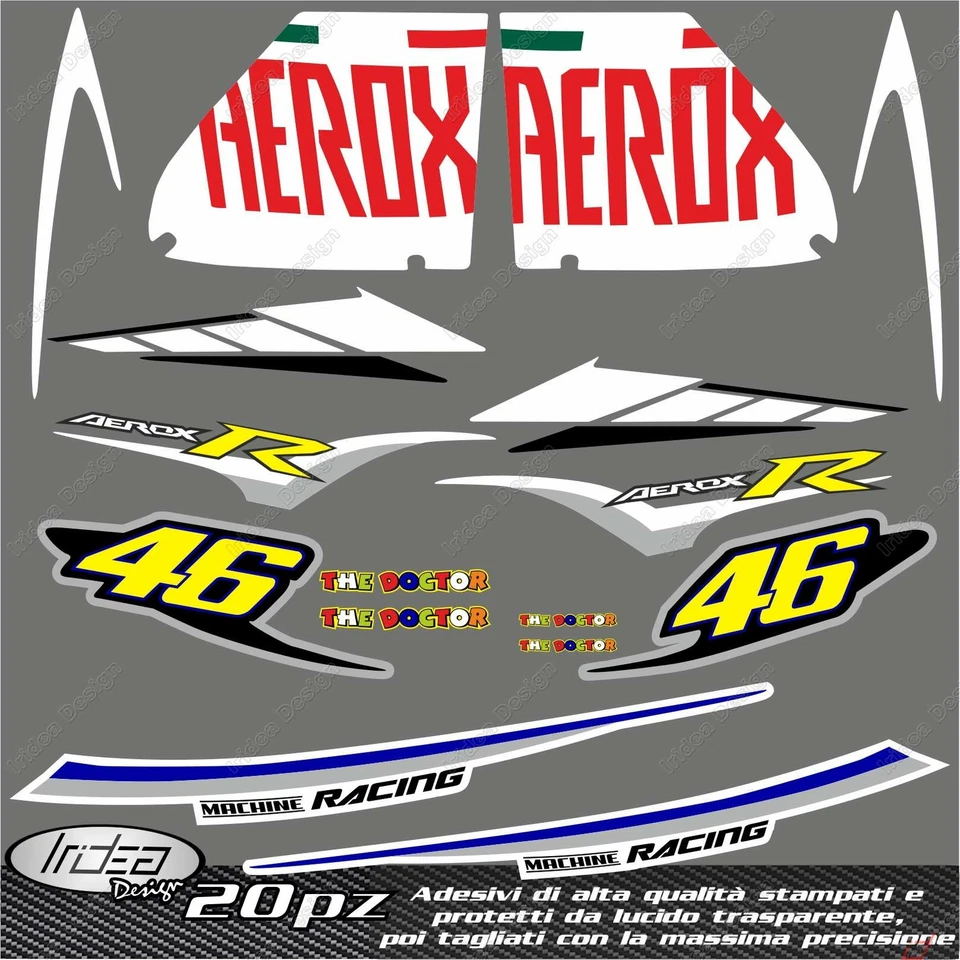 IRIDEA DESIGN SET GRAFICHE REPLICA MOTO GP TEAM RACING SPORT AEROX 50 MBK NITRO 50 R 1997/201