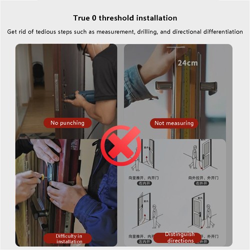 No Drilling Smart Tuya App Bluetooth Indoor Invisible Lock for Wooden Door - Picture 8 of 11