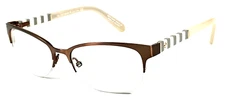 KATE SPADE NEW YORK “VALARY” Brown/White Half Rimless Eyeglasses Frame 51-16-135