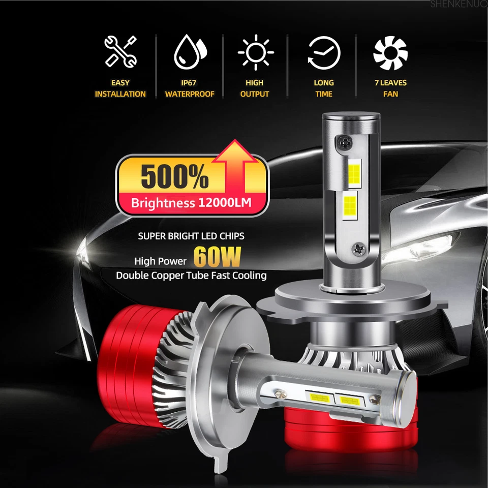 Par de faros LED redondos de 7" pulgadas blancos altos/bajo DRL para Beetle 1967-1979 Foto 2 de 4