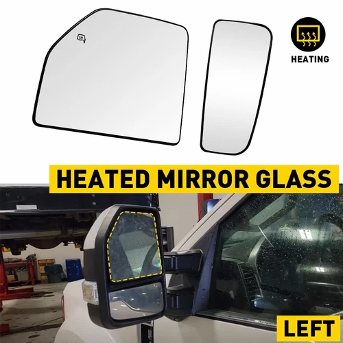 Left Upper+Lower Towing Mirror Glass for 2015-2020 FORD F150 CREW / REGULAR USA