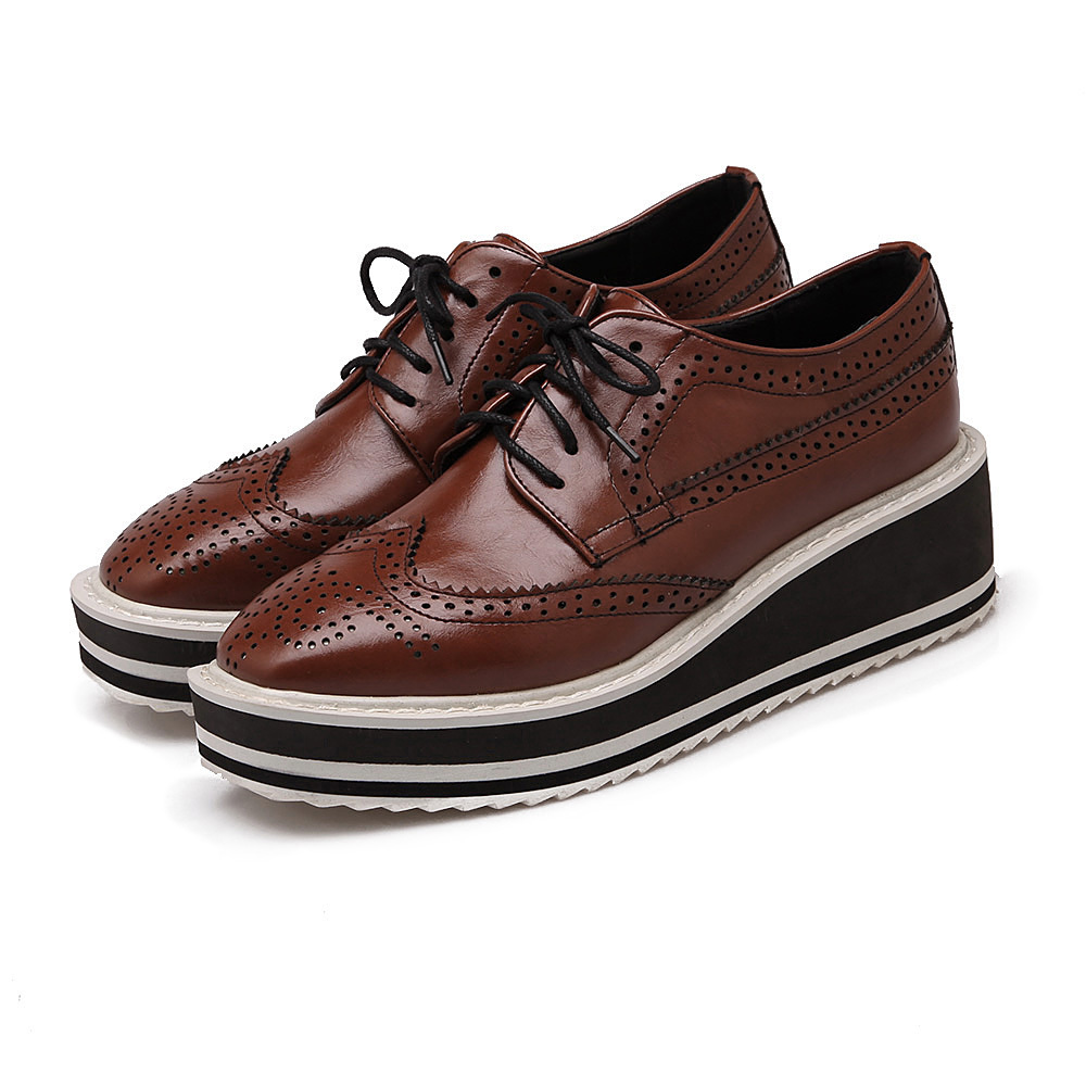 Brogues Womens Wingtip British Retro 