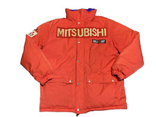 Ralliart Mitsubishi Motors Down Feather Jacket Size L Red Blue WRC Rally Vintage