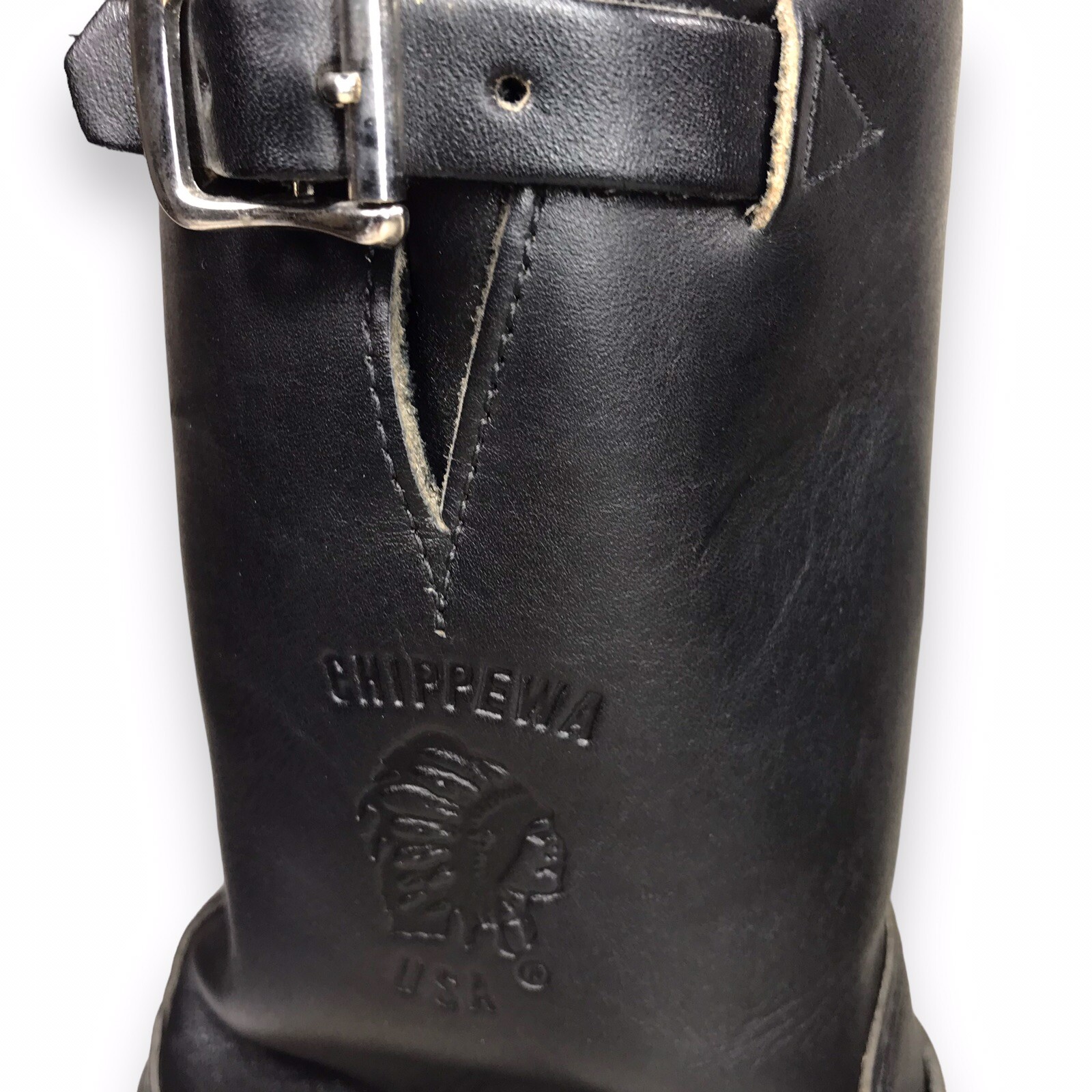 Chippewa 27899 Black Leather Steel Toe Motorcycle Engineer Boots 8 